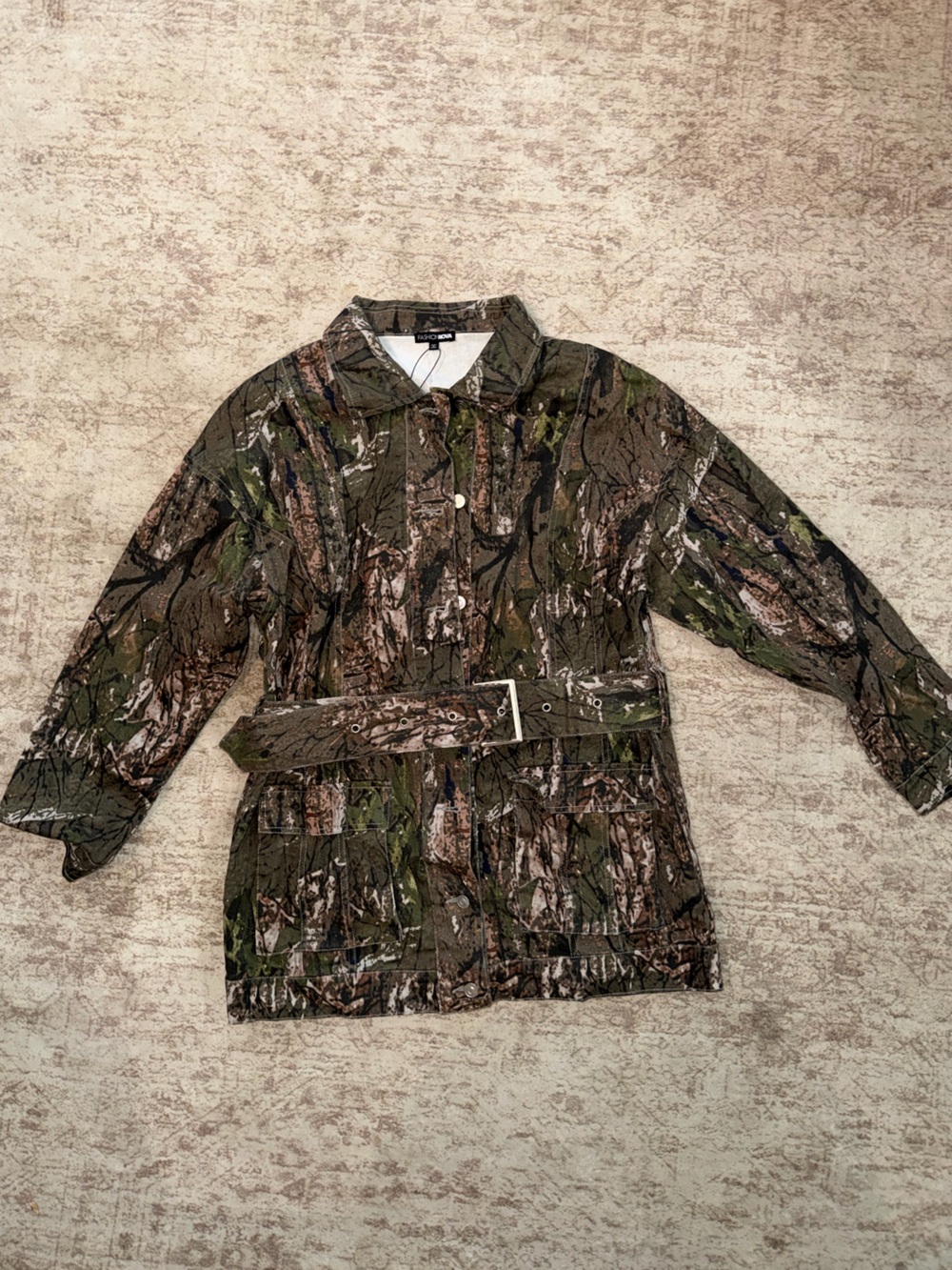 Women’s Camouflage Jacket Dress - Green/Brown Camouflage